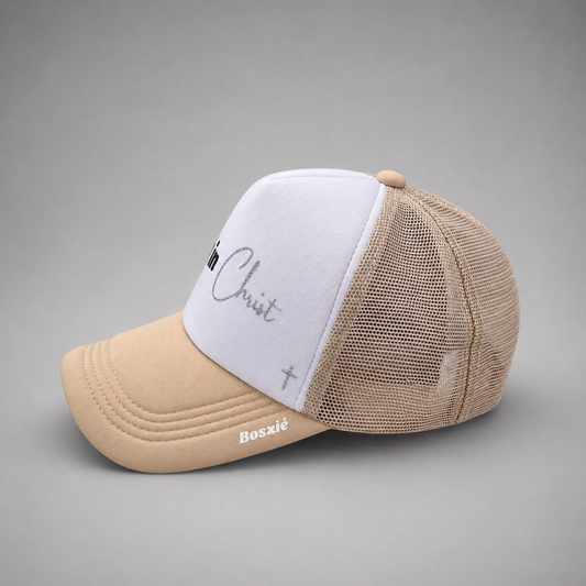 Boujie in Christ Beige Trucker Hat