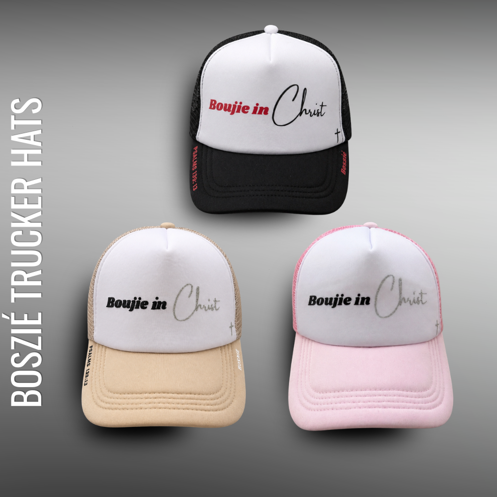Boujie in Christ Trucker Hats